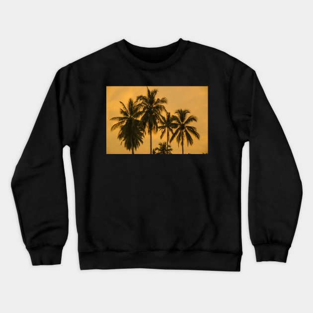 Palms Against an Evening Sky Crewneck Sweatshirt by fotoWerner